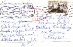 MODERN CARD Deauville Flowered Beach a corner of the Beach to the Yacht Club