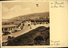 La POSTAL Deauville de la VENDIMIA la playa florecio la vision hacia el puerto