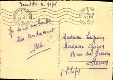 VINTAGE POSTCARD Deauville the Beach Flowered View towards the port