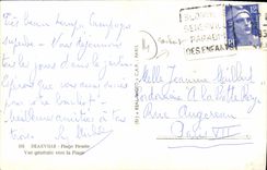 MODERN CARD Deauville Beach Flowered View towards the Beach