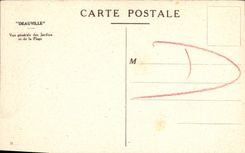 VINTAGE POSTCARD Deauville View of the Gardens and the Beach