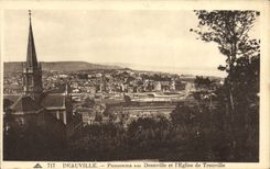 VINTAGE POSTCARD Deauville southern Panorama Deauville and L Church of Trouville