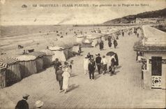CPA Deauville Plage Fleurie Vue generale de la Plage et les Bains