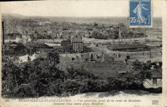 CPA Deauville la Plage Fleurie Vue generale prise de la route de Honfleur