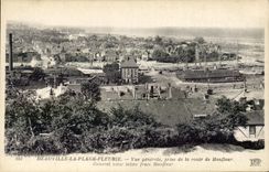CPA Deauville la Plage Fleurie Vue Generale prise de la route de Honfleur