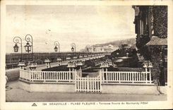 CPA Deauville Plage Fleurie Terrasse fleurie du Normandy Hotel