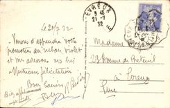 VINTAGE POSTCARD Deauville Flowered Beach flowered Terrace of Normandy Hotel