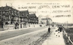 VINTAGE POSTCARD Deauville Walk of the Sea Tennis