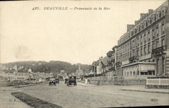 VINTAGE POSTCARD Deauville Walk of the Sea
