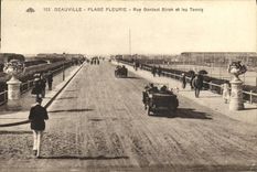 VINTAGE POSTCARD Deauville Flowered Beach Street Gontaut Biron and Tennis