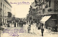 VINTAGE POSTCARD Deauville the Flowered Beach Prespective of the Street Gontaut Biron Seen on the Sea