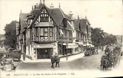 VINTAGE POSTCARD Deauville the Street of the Casino and Stores In spring