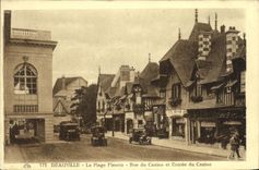 VINTAGE POSTCARD Deauville the Flowered Beach Street of the Casino and Entry of the Casino