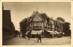 VINTAGE POSTCARD Deauville the Flowered Beach Street of L Locks and Desired Hoc Magasin in Spring