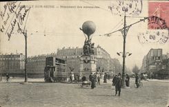 CPA Neuilly sur Seine Monument des Aeronautes Tramway