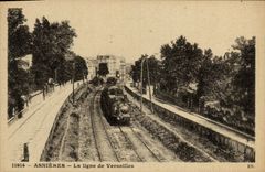 VINTAGE POSTCARD Asnieres the Line of Versailles Train