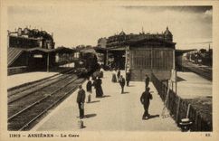 CPA Asnieres La Gare Train 