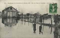 VINTAGE POSTCARD Asnieres Floods of Street January of the Pit of L Alms
