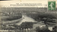 VINTAGE POSTCARD View of the edges of the Seine Boulogne Billancourt Meudon Issy Moulineaux