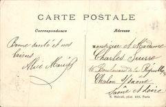 VINTAGE POSTCARD Boulogne on the Seine Gardens of the Town hall the Cascade