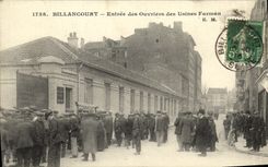 VINTAGE POSTCARD Billancourt Entered of the Workmen of the Factories Farman TOP
