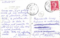 POSTAL MODERNA Clamart el parque público