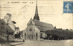 VINTAGE POSTCARD Clamart L Church