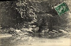 VINTAGE POSTCARD Clichy the Denain Park the Cave