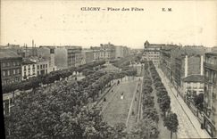 VINTAGE POSTCARD Clichy Places Festivals
