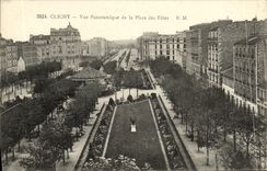 VINTAGE POSTCARD Clichy Panoramic View of the Place of the Festivals