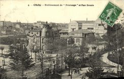 VINTAGE POSTCARD Clichy Establishment of Spring and Denain Park