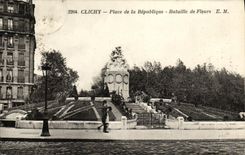 CPA Clichy Place de la Republique Bataille de Fleurs