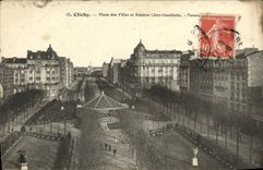 La POSTAL Clichy de la VENDIMIA pone festivales y que ocurrio panorama de Leon Gambetta