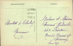 Cafe grande de los trabajos de impresion de Villeneuve de la calle de Clichy de la POSTAL de la VENDIMIA de L ayuntamiento