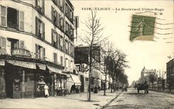 CPA Clichy Le Boulevard Victor Hugo Tabac