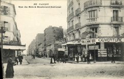 Calle de Clichy de la POSTAL de la VENDIMIA del bulevar nacional de madera