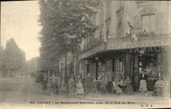 POSTAL Clichy de la VENDIMIA el bulevar nacional cerca de la calle del cafe de madera del progreso