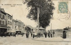 VINTAGE POSTCARD Puteaux National Quay