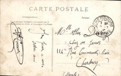 VINTAGE POSTCARD Puteaux National Quay Tram Coffee of the town hall