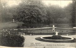 VINTAGE POSTCARD Rueil Small Malmaison Gardens with the Frenchwoman