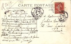 VINTAGE POSTCARD Rueil Small Malmaison Gardens with the Frenchwoman