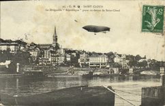 Sr  Saint Cloud de la POSTAL C de la VENDIMIA que la república del dirigible pasa a la tapa Saint del dirigible del zepelin de la nube