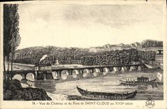 Parque de la POSTAL de la VENDIMIA de nube Saint visto del castillo y del puente de