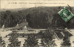 CPA Parc de Saint Cloud Emplacements du Chateau Bassin du Fer a Chaval
