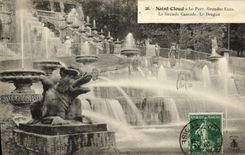 VINTAGE POSTCARD Park of Cloud Saint the Park Large Eauxc the Large Cascade the Dragon