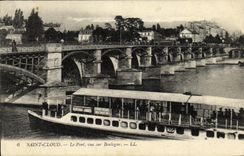 VINTAGE POSTCARD Park of Cloud Saint the Bridge Seen On Boulogne Barge