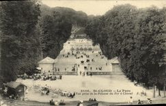 VINTAGE POSTCARD Parc of Cloud Saint the Park Seen from of the Lawn Of the Horseshoe