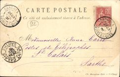 VINTAGE POSTCARD Park of Saint Cloud Villeneuve L Pond