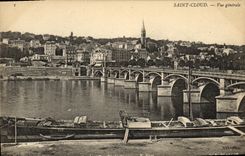VINTAGE POSTCARD Park of Cloud Saint View Boat barge