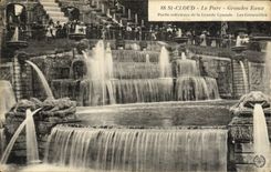 CPA Saint Cloud Le Parc Grandes Eaux Partie inferieure de la grande cascade Les grenouilles